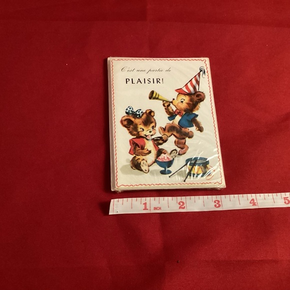 Vintage New old stock invitation to birthday text in French with enveloppes - Picture 3 of 4